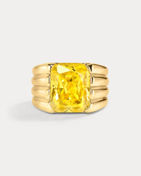 The Antoinette Stone Cigar Ring- Gold