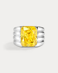 Luv Aj Antoinette Stone Cigar Ring in Silver, product shot View 1