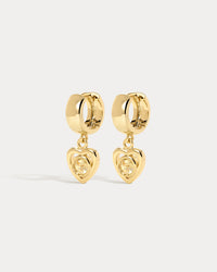 Luv Aj Charlotte Citrine Heart Hoops in Gold, product shot View 1