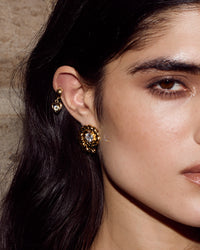 The Charlotte Citrine Heart Hoops- Silver view 2