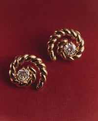 Luv Aj Charlotte Coil Studs in Gold, flat lay View 3