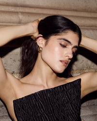 Luv Aj Charlotte Coil Studs in Gold, on model View 4