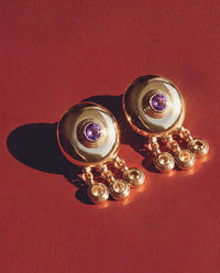 Luv Aj Cleopatra Shaker Studs in Gold, flat lay View 3