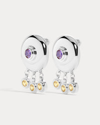 Luv Aj Cleopatra Shaker Studs in Silver, product shot View 1