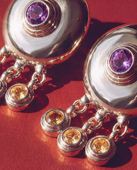 Luv Aj Cleopatra Shaker Studs in Silver, flat lay View 3