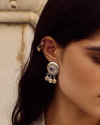Luv Aj Cleopatra Shaker Studs in Gold, on model View 5