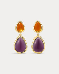 Luv Aj Cleopatra Stone Studs in Gold, product shot View 1