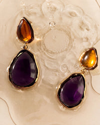 Luv Aj Cleopatra Stone Studs in Gold, flat lay View 6