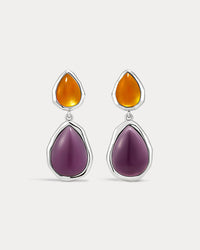 Luv Aj Cleopatra Stone Studs in Silver, product shot View 1