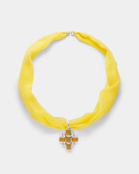 The Elizabeth Cross Wrap Necklace- Silver