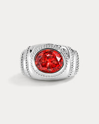 The Elizabeth Garnet Ring- Silver