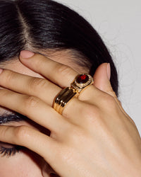 The Elizabeth Garnet Ring- Silver view 2
