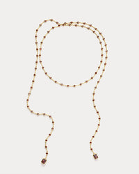 Luv Aj Elizabeth Garnet Stone Wrap Necklace in Gold, product shot View 1