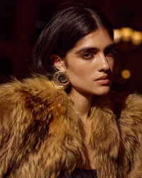 Luv Aj Matilda Coil Studs in Gold, on model View 5