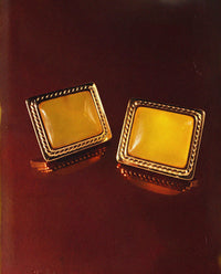 Luv Aj Matilda Stone Studs in Gold, flat lay View 3