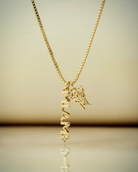 The MLS Layered Nameplate Charm Necklace - Gold view 2