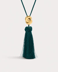 The Solstice Knot Tassel Necklace- Emerald