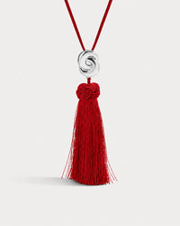 The Solstice Knot Tassel Necklace- Ruby view 2