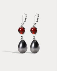 Luv Aj Theodora Tahitian Pearl Hooks in Silver, product shot View 1