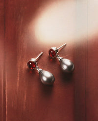 Luv Aj Theodora Tahitian Pearl Studs in Silver, flat lay View 3