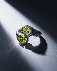 Luv Aj Twisted Citrine Ring in Silver, flat lay View 2