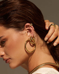 Amalfi Tube Hoops- Gold (Ships Mid May) View 9