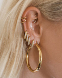 Amalfi Tube Hoops- Gold (Ships Mid May) View 2