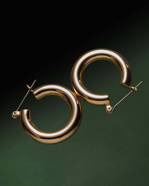 Baby Amalfi Tube Hoops - Gold main image 1