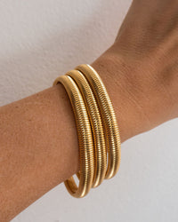 Mini Flex Snake Chain Bracelet- Set of 3 (7mm wide)- Gold View 2