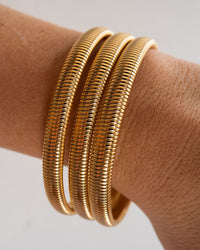 Mini Flex Snake Chain Bracelet- Set of 3 (7mm wide)- Gold View 7