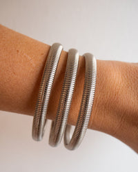 Mini Flex Snake Chain Bracelet- Set of 3 (7mm wide)- Silver View 3