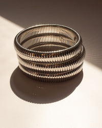 Flex Snake Chain Bracelet- Set of 3 (12mm wide)- Silver View 2