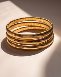 Mini Flex Snake Chain Bracelet- Set of 3 (7mm wide)- Gold View 4
