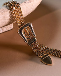 Woven Buckle Necklace- Gold View 3