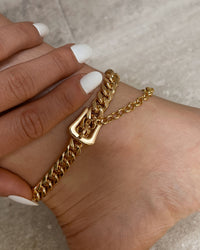 Woven Buckle Anklet- Gold View 3