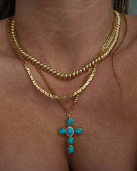 Ridged Marbella Necklace- Gold View 3