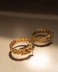 Woven Buckle Hoops- Silver View 3