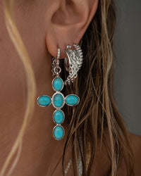 Woven Buckle Hoops- Silver view 2