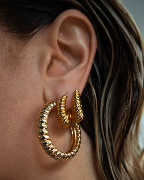 Luv AJ XL Georgia Ridged Hoop Earrings (More Colors)