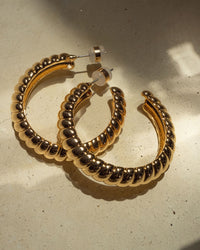 XL Ridged Hoops- Silver View 3