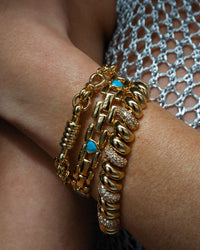 Heart Stone Link Bracelet- Gold View 3