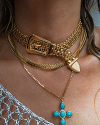 Woven Buckle Necklace- Gold View 6