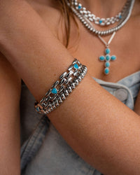 Ridged Marbella Bracelet- Silver View 2