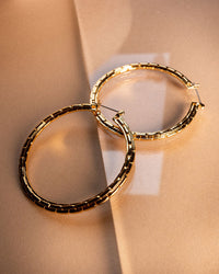 Chloe Chain Hoops- Gold View 2