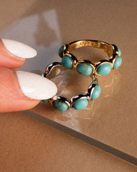Turquoise Stone Ring- Silver View 3
