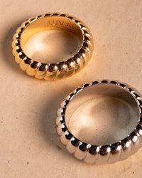 Ridged Marbella Ring- Silver View 3