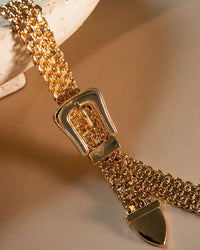 Woven Buckle Necklace- Gold View 5