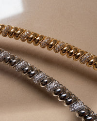 Pave Ridged Marbella Bracelet- Silver View 3