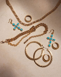 Chloe Chain Hoops- Gold View 3