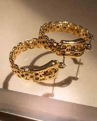 Woven Buckle Hoops- Gold View 3